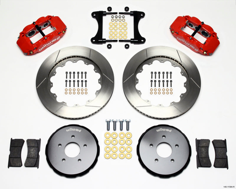 Wilwood Narrow Superlite 6R Front Hat Kit 14.00in Red Nissan 370Z/Fiti G37 - GTR Auto