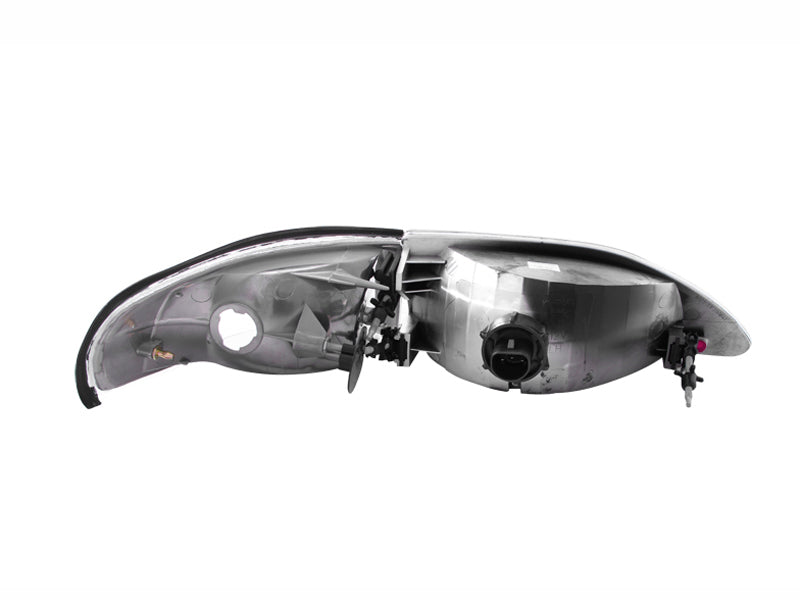 ANZO 1994-1998 Ford Mustang Crystal Headlights Chrome - GTR Auto