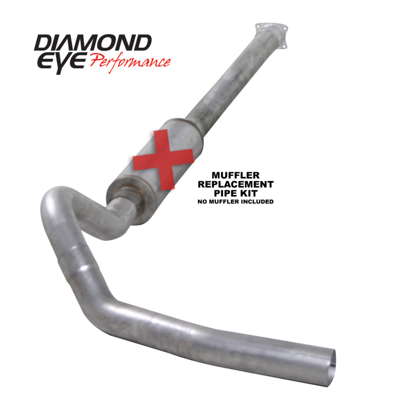 Diamond Eye KIT 4in Catback Single MFLR RPLCMENT PIPE SS 01-05 CHEVY/GMC 6.6L 2500/3500 - GTR Auto