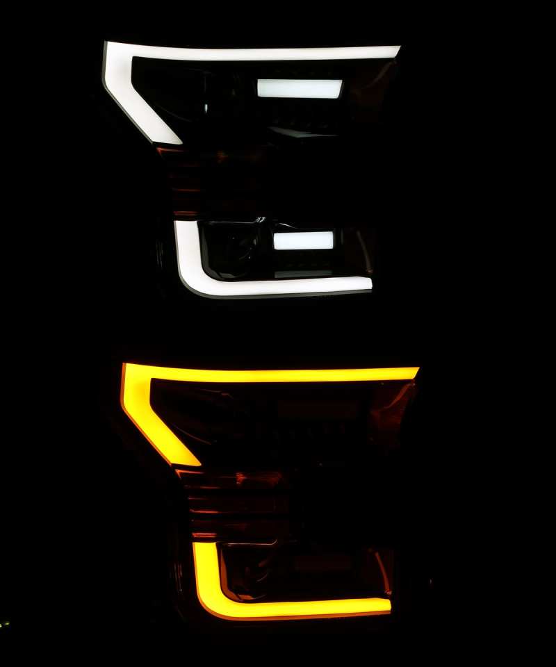 AlphaRex 15-17 Ford F-150 PRO-Series Proj Headlights Plank Style Gloss Blk w/Activ Light/Seq Signal - GTR Auto