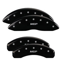 Load image into Gallery viewer, MGP 4 Caliper Covers Engraved Front &amp; Rear MGP Black finish silver ch - GTR Auto