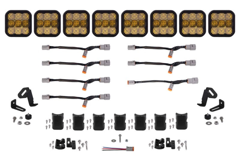 Diode Dynamics SS5 Pro Universal CrossLink 8-Pod Lightbar - Yellow Combo - GTR Auto