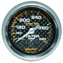 Load image into Gallery viewer, Autometer Carbon Fiber 52mm Water Temperature Gauge