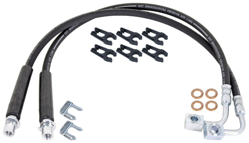 RockJock JT Gladiator Brake Hose Kit Rear w/ Hoses Frame Clips Copper Washers ABS Wire Clips Pair RJ-156400-101
