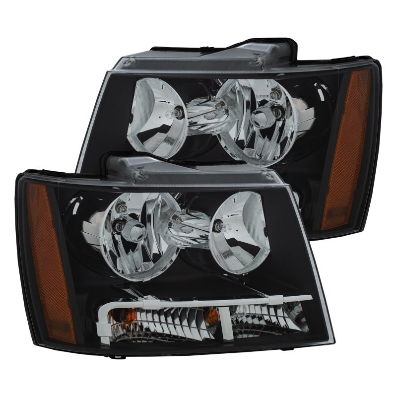 ANZO 2007-2014 Chevrolet Tahoe/Suburban Crystal Headlights Black - GTR Auto