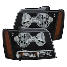Load image into Gallery viewer, ANZO 2007-2014 Chevrolet Tahoe/Suburban Crystal Headlights Black - GTR Auto