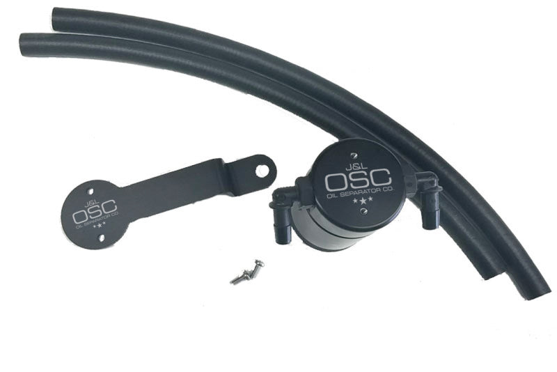 J&amp;L 13-19 Ford Fusion 2.0L EcoBoost Passenger Side Oil Separator 3.0 - Black Anodized - GTR Auto