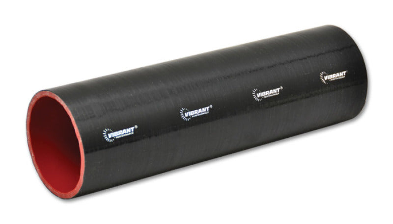 Vibrant 4 Ply Reinforced Silicone Straight Hose Coupling - 1.5in I.D. x 12in long (BLACK) - GTR Auto