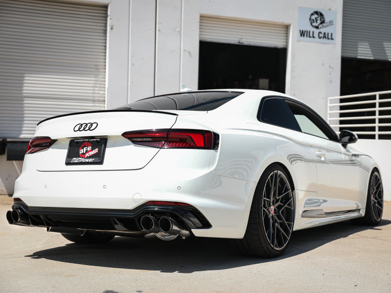 aFe 18-20 Audi RS5 Coupe MACH Force-Xp 3in to 2.5in 304 SS Axle-Back Exhaust System-Quad Carbon Tips - GTR Auto