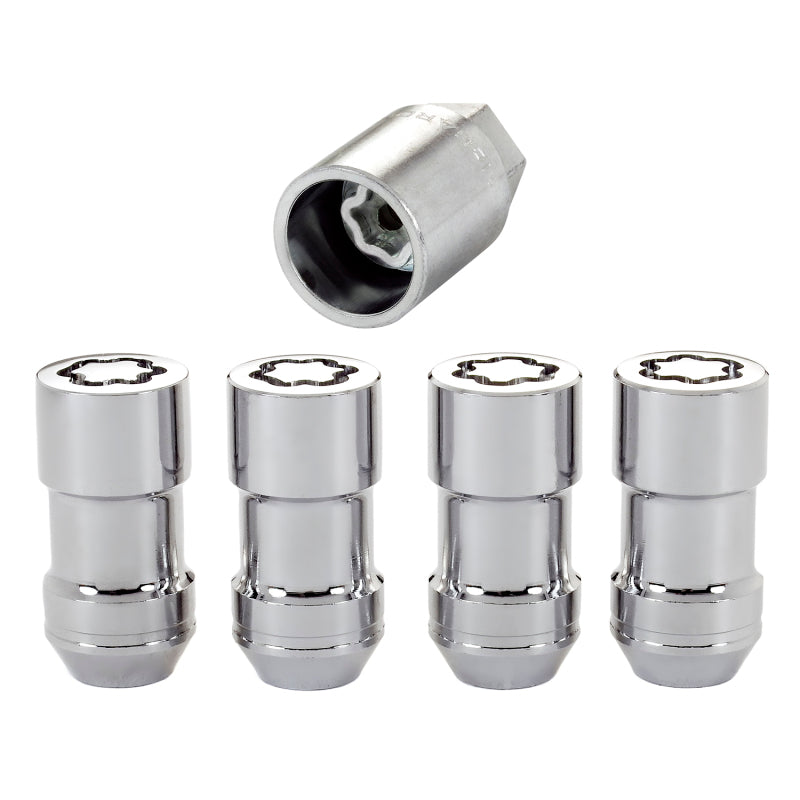 McGard Wheel Lock Nut Set - 4pk. (Cone Seat) M12X1.75 / 13/16 Hex / 1.815in. Length - Chrome - GTR Auto
