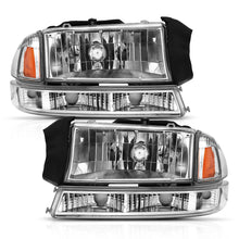 Load image into Gallery viewer, ANZO 1997-2004 Dodge Dakota Crystal Headlight Set Chrome Amber - GTR Auto