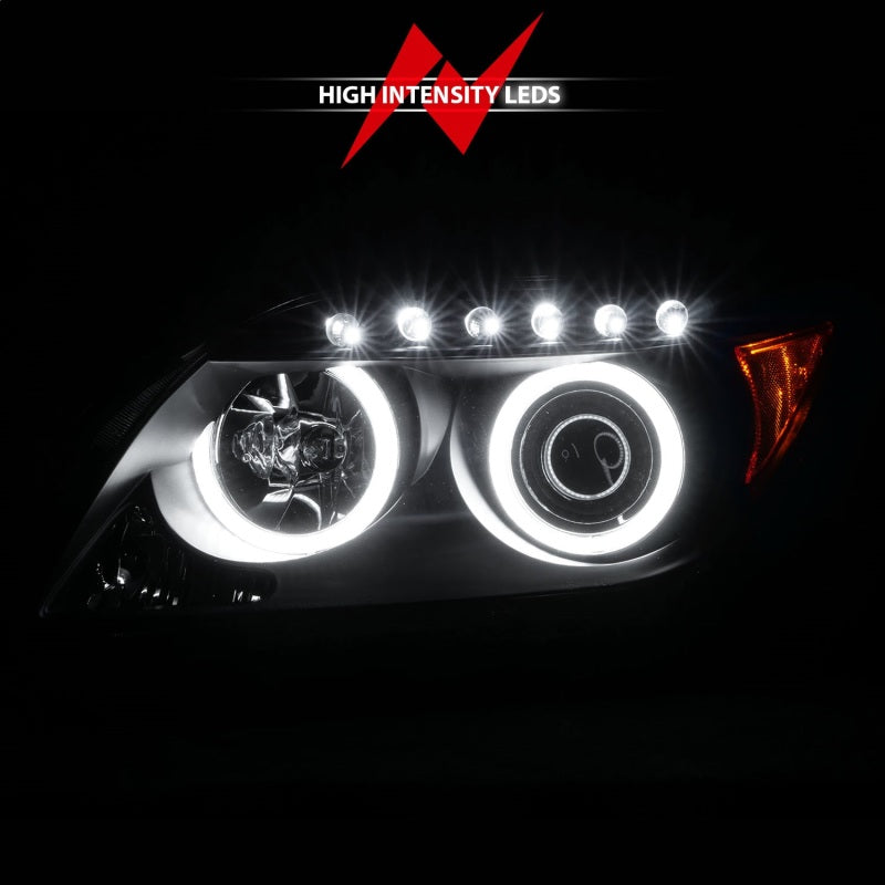 ANZO 2005-2010 Scion Tc Projector Headlights w/ Halo Black (CCFL) - GTR Auto