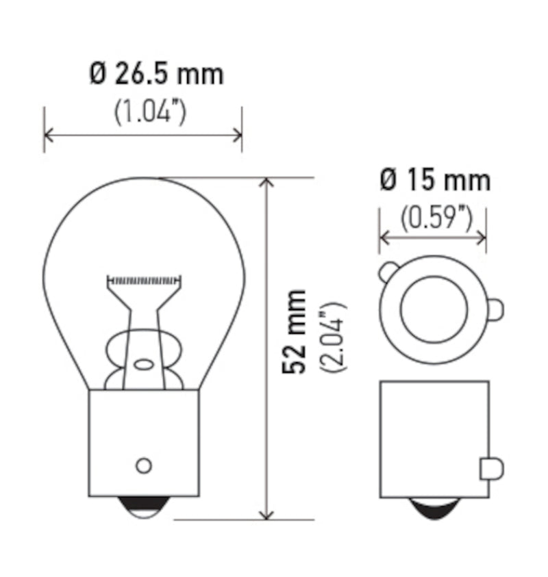 Hella Bulb 7507 12V 21W BAU15s S8 AMBER - GTR Auto