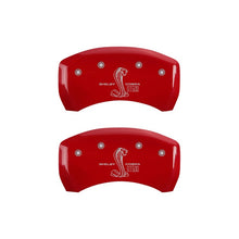 Load image into Gallery viewer, MGP Rear set 2 Caliper Covers Engraved Rear GT500 Shelby &amp; Cobra Red finish silver ch - GTR Auto