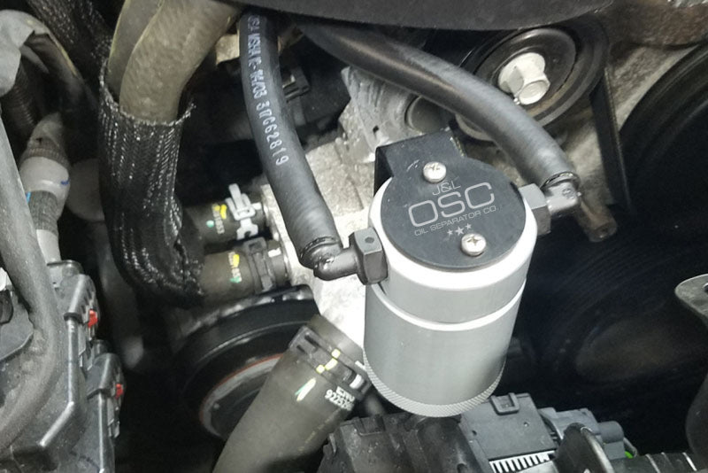 J&L 16-17 Chevrolet SS 6.2L Passenger Side Oil Separator 3.0 - Clear Anodized - GTR Auto