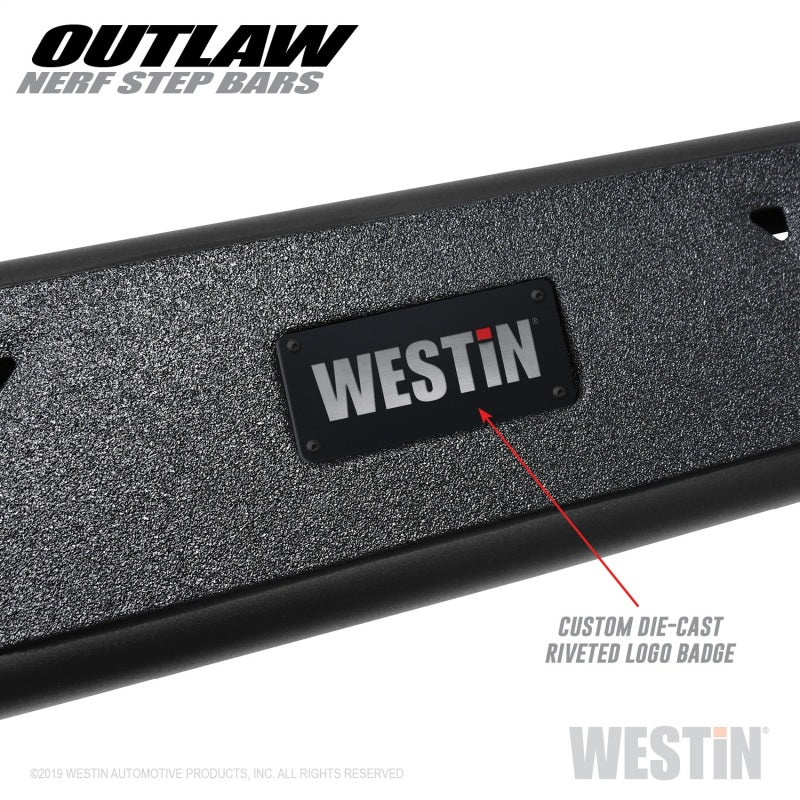 Westin 14-18 Chevrolet/GMC Silv/Seirra 1500 Double Cab Outlaw Nerf Step Bars - Textured Black - GTR Auto