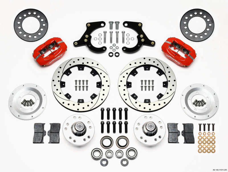 Wilwood Forged Dynalite Front Kit 11.75in Drilled Red 59-64 Chevy Impala / 63-64 Corvette - GTR Auto