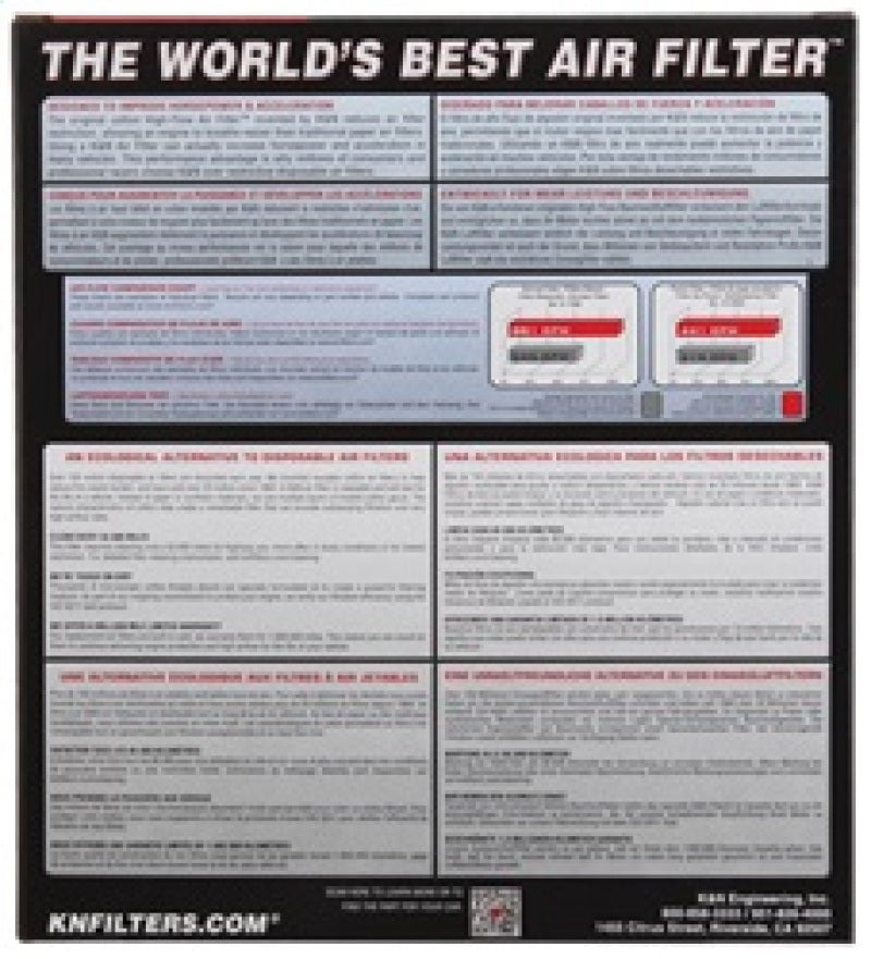 K&N 2017 Subaru Impreza L4-2.0L F/I Drop In Replacement Air Filter 33-5064