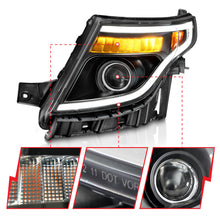 Load image into Gallery viewer, ANZO 11-15 Ford Explorer (w/Factory Halogen HL Only) Projector Headlights w/Light Bar Black Housing - GTR Auto