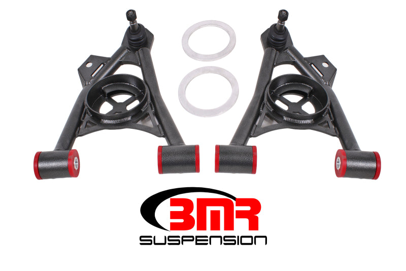 BMR 94-04 Mustang Lower Non-Adj. A-Arms (Poly) w/ Tall Ball Joint / Spring Pocket - Black Hammertone - GTR Auto