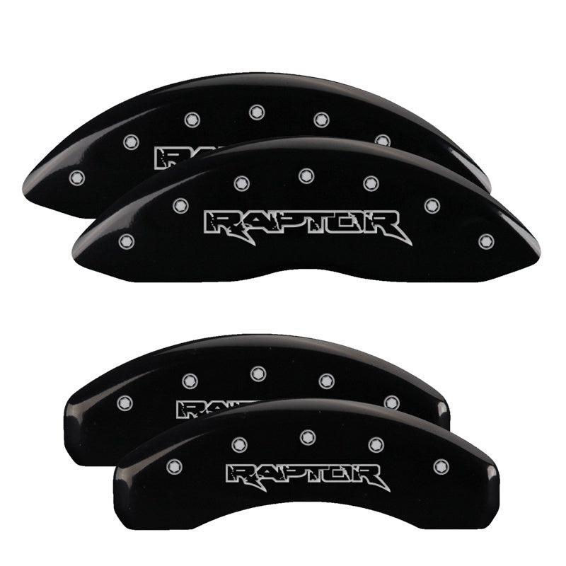 MGP 4 Caliper Covers Engraved Front & Rear Oval logo/Ford Black finish silver ch - GTR Auto