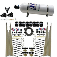 Load image into Gallery viewer, Nitrous Express 8 Cyl Dry Direct Port Four Stage 8 Solenoids Nitrous Kit (200-600HP) w/15lb Bottle 93306-15