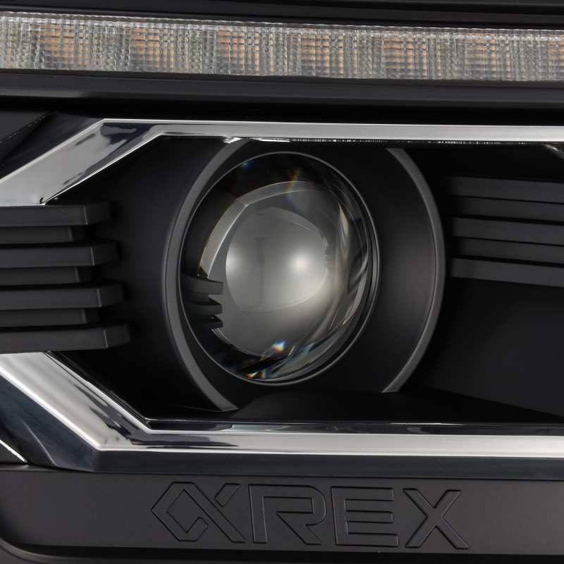 AlphaRex 12-15 Toyota Tacoma LUXX LED Projector Headlights Plank Style Black w/DRL - GTR Auto