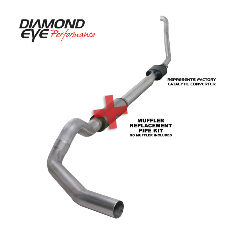 Diamond Eye KIT 5in TB MFLR RPLCMENT PIPE SGL ALUM 94-97 5 7 3L F250/F350 PWRSTROKE NFS W CARB STDS - GTR Auto