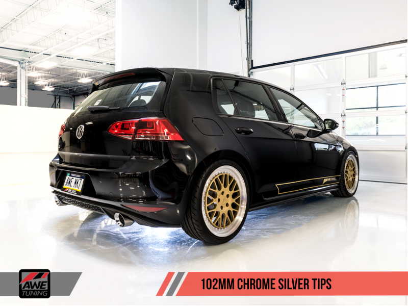 AWE Tuning VW MK7 GTI Touring Edition Exhaust - Chrome Silver Tips - GTR Auto