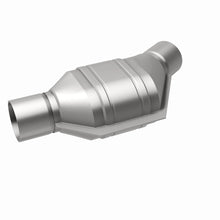 Load image into Gallery viewer, MagnaFlow Universal Catalytic Converter 2in Inlet/Outlet Angled Offset/Center Oval (California)