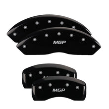 Load image into Gallery viewer, MGP 4 Caliper Covers Engraved Front &amp; Rear MGP Black finish silver ch - GTR Auto