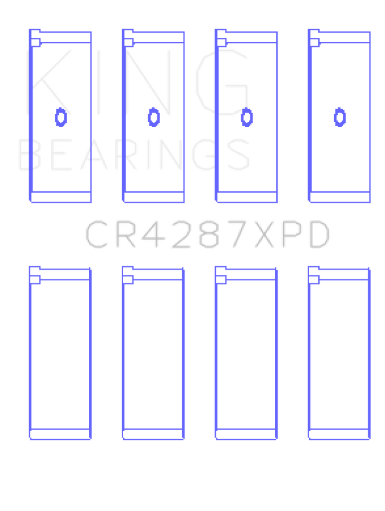 King Honda B18C1/B18C5 16V (Predoweled for Alum Rods) Performance Rod Bearing Set - Size STDX