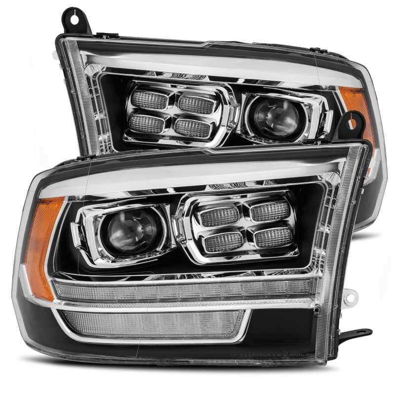 AlphaRex 09-18 Dodge Ram 2500 LUXX LED Proj Headlights Plank Style Black w/Activ Light/DRL - GTR Auto