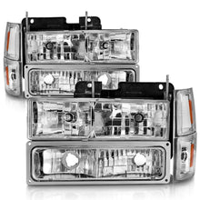 Load image into Gallery viewer, ANZO 88-98 Chevrolet C1500 Crystal Headlights Chrome w/ Signal and Side Marker Lights - GTR Auto