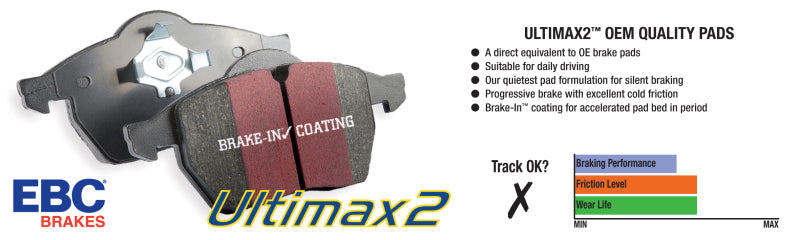 EBC 92-95 Hyundai Elantra 1.6 Ultimax2 Front Brake Pads UD449