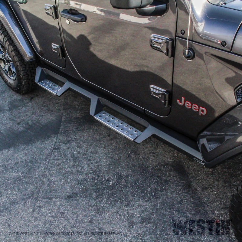 Westin/HDX 2018 Jeep Wrangler JL Unlimited Drop Nerf Step Bars - Textured Black - GTR Auto