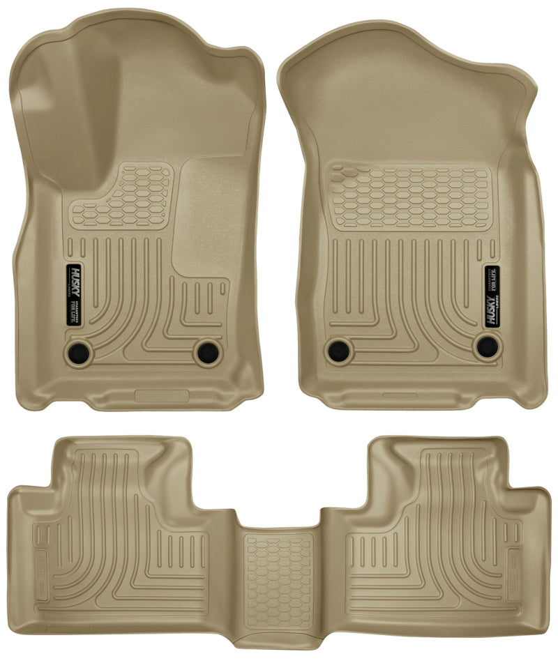 Husky Liners 16-22 Dodge Durango Weatherbeater Tan Front & 2nd Seat Floor Liners - GTR Auto