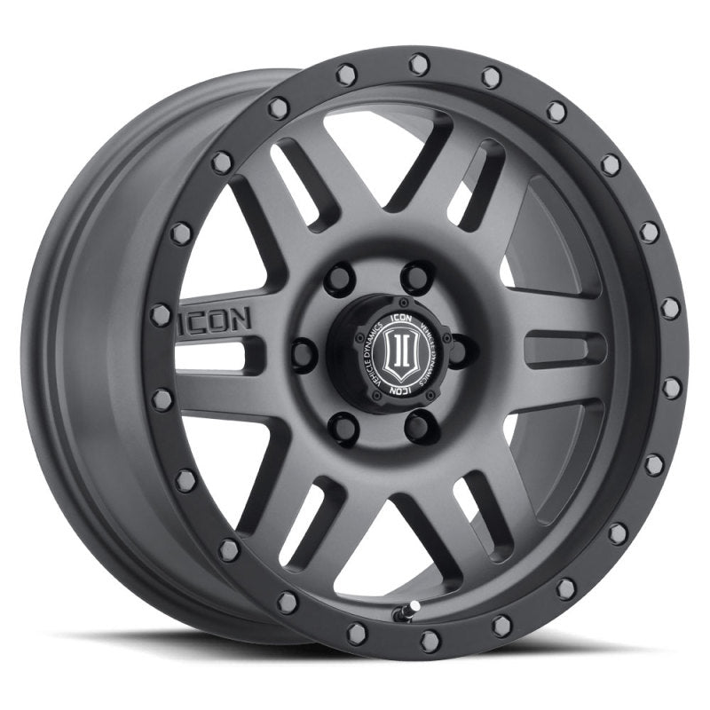 ICON Six Speed 17x8.5 6x5.5 25mm Offset 5.75in BS 108.1mm Bore Titanium Wheel - GTR Auto