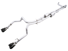 Load image into Gallery viewer, AWE Tuning 4th Gen GM 1500 6.2L 0FG Cat-Back Split Rear Exit (w/ Bumper Cutouts) - Quad Diamond Tips