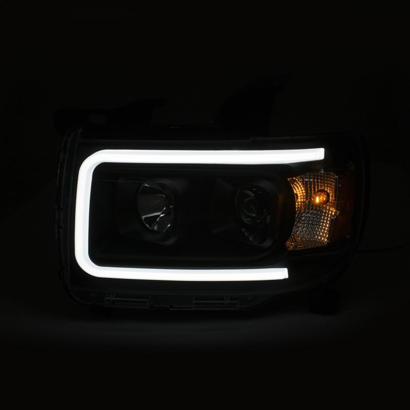 ANZO 2015+ GMC Canyon Projector Headlights w/ Plank Style Design Black w/ Amber - GTR Auto