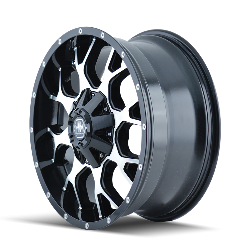 Mayhem 8015 Warrior 18x9 / 8x180 BP / 18mm Offset / 124.1mm Hub Black/Machined Face Wheel - GTR Auto