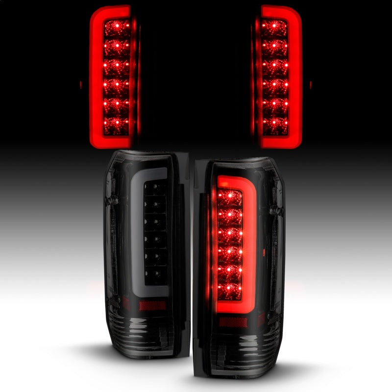 ANZO 1987-1996 Ford F-150 LED Taillights Black Housing Smoke Lens (Pair) - GTR Auto