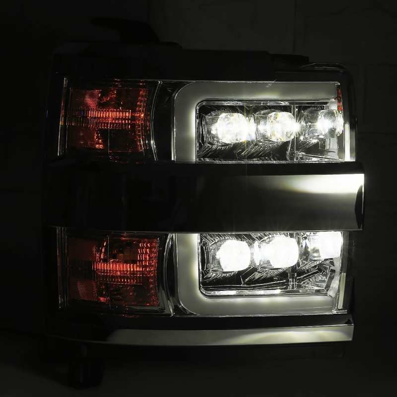 AlphaRex 15-18 Chevy 2500HD NOVA LED Proj Headlights Plank Style Black w/Activ Light/Seq Signal/DRL - GTR Auto