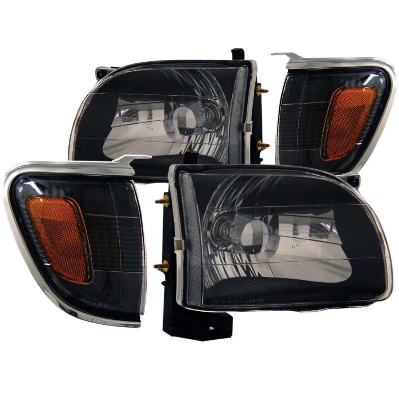 ANZO 2001-2004 Toyota Tacoma Crystal Headlights Black - GTR Auto