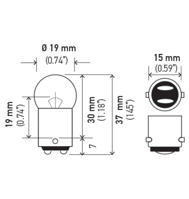 Hella Bulb 90 12V 8W BA15d G6 - GTR Auto