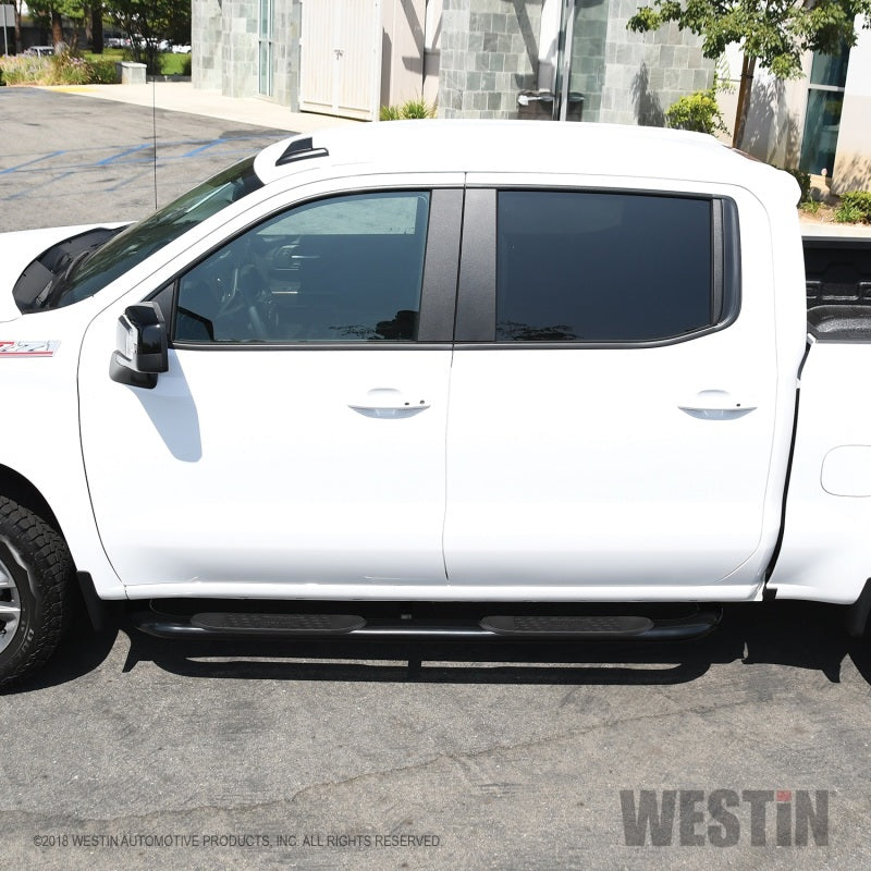 Westin 2019 Chevrolet Silverado/Sierra 1500 Crew Cab Platinum 4 Oval Nerf Step Bars - Black - GTR Auto