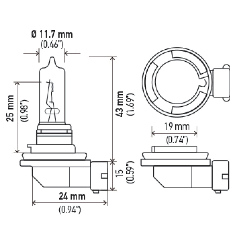 Hella Optilux H9 12V/100W XB Xenon White Bulb (pair) - GTR Auto
