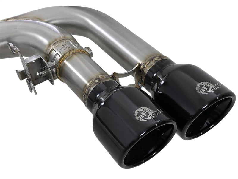aFe MACH Force-Xp 3.5in. 304 SS C/B Exhaust w/o Muffler 15-18 BMW X5 M V8-4.4L (tt) - Black Tip - GTR Auto