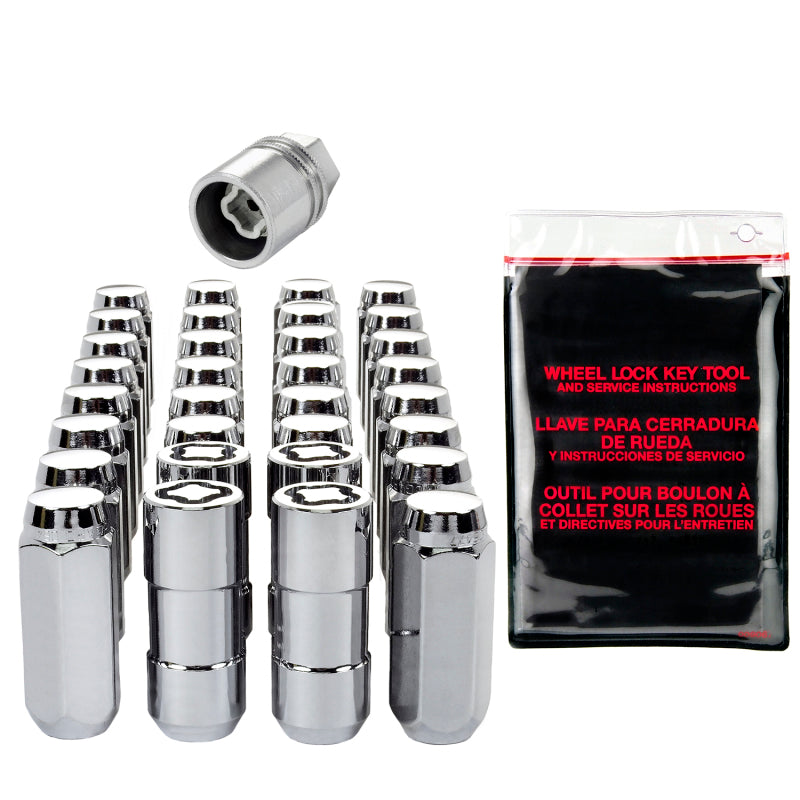 McGard 8 Lug Hex Install Kit w/Locks (Cone Seat Nut) M14X2.0 / 13/16 Hex / 2.25in. Length - Chrome - GTR Auto