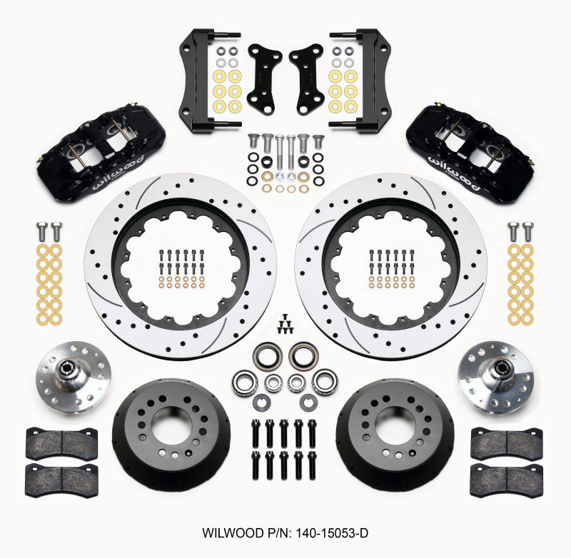 Wilwood AERO6 Front Hub Kit 15.00 Drilled 67-69 Camaro 64-72 Nova Chevelle - GTR Auto